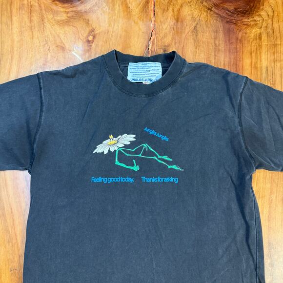 Jungles Jungles  T-shirt Small Short Sleeve Crew Thanks for asking Reversible C5 - Picture 2 of 5